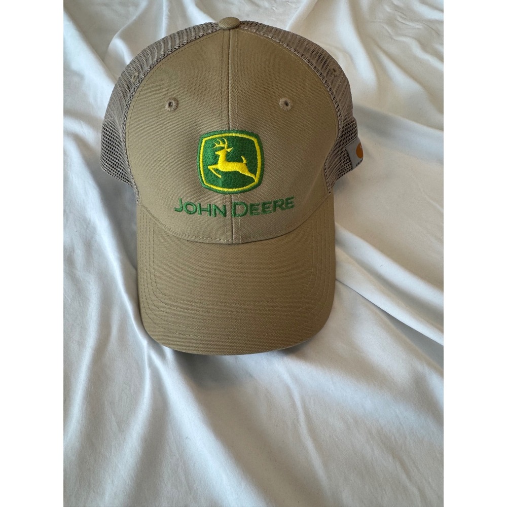 Carhartt John Deere Trucker Hat Tan Mesh Snapback Cap 100141 Mens OSFM
